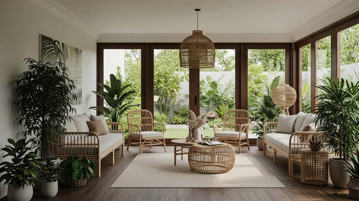 ruang tamu minimalis 3x3 desain natural tropis 6