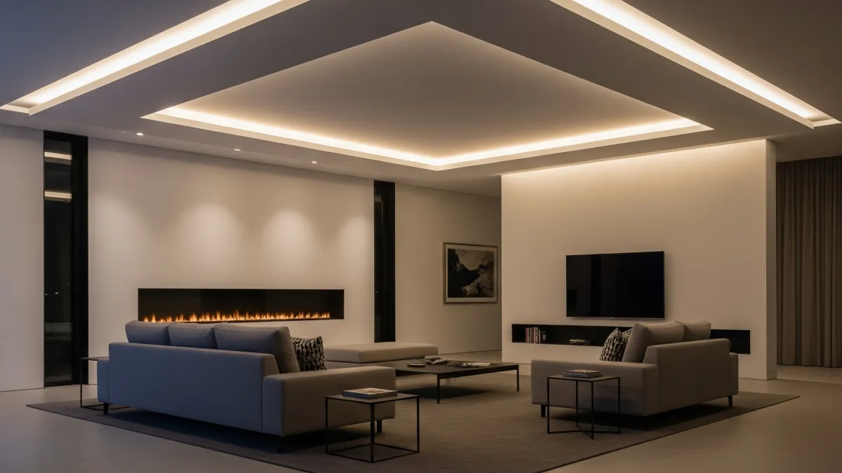 ruang tamu minimalis 3x3 plafon gypsum drop ceiling 10