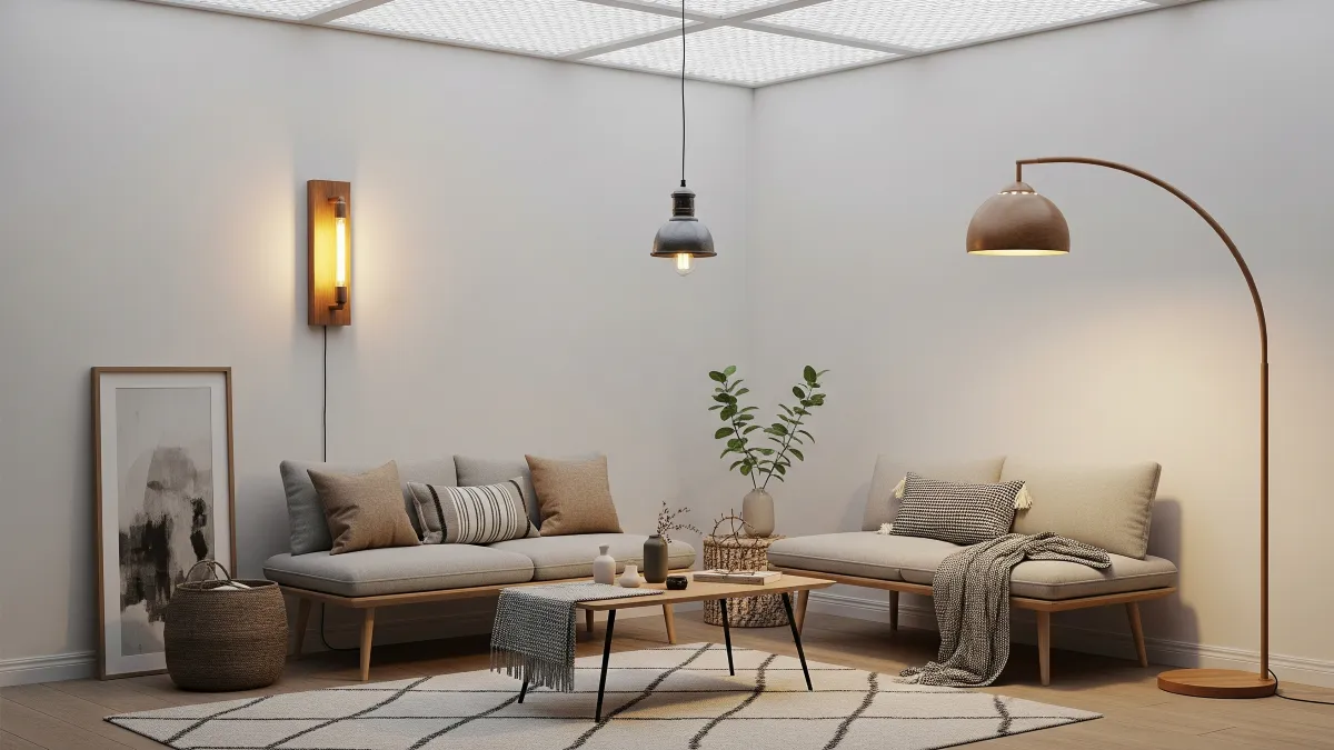 ruang tamu minimalis 3x3 dengan elemen pencahayaan dekoratif 25