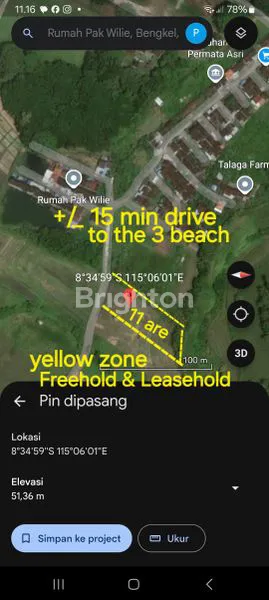 image FREEHOLD ( TANAH DIJUAL ) 10 - 15 MENIT BERKENDERAAN KE PANTAI . (8)