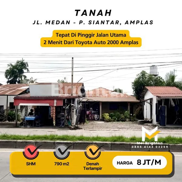 image DIJUAL TANAH LUAS 790 M² TEPAT DI PINGGIR JALAN UTAMA MEDAN-PEMATANG SIANTAR,AMPLAS  (1)