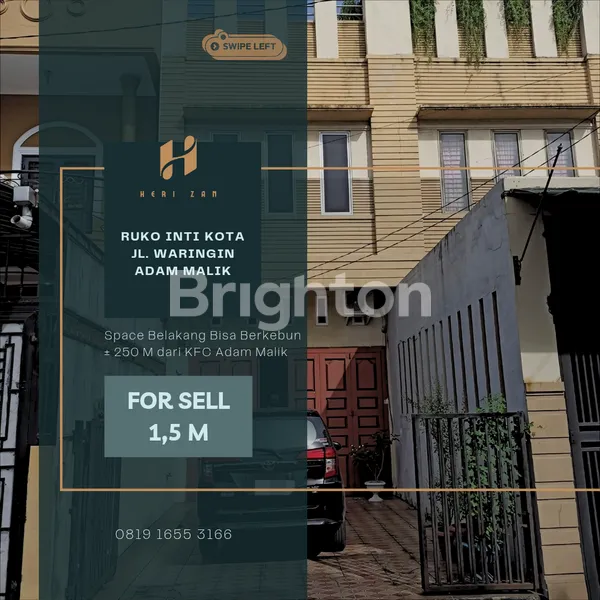 image RUKO JL. WARINGIN. ± 250 METER DARI KFC JL. ADAM MALIK. INTI KOTA. PANJANG TANAH 30 METER (1)