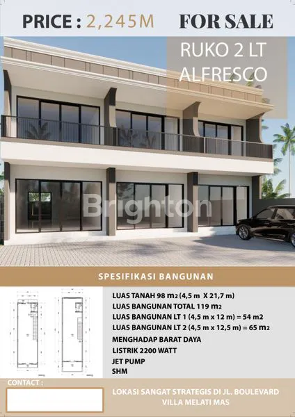 image RUKO 2 LANTAI ALFRESCO DI VILLA MELATI MAS BSD (1)