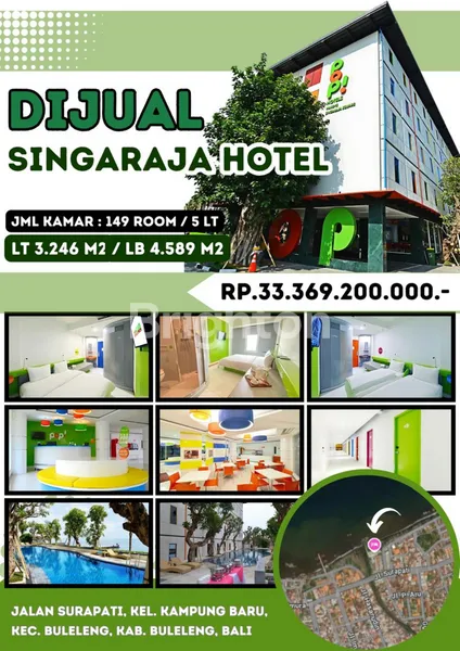 HOTEL MODERN 5 LANTAI DI PUSAT KOTA SINGARAJA, BALI — 149 KAMAR SIAP OPERASI, DEKAT PANTAI & AREA