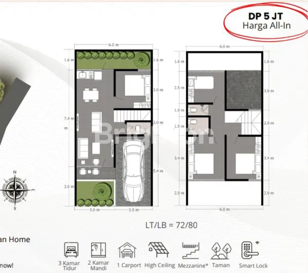 image RUMAH MEWAH 2 LANTAI SCANDINAVIAN DEKAT TOL KUKUSAN - DEPOK (4)