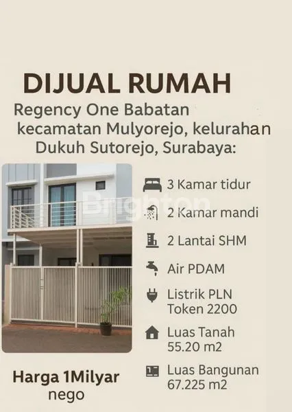 image RUMAH REGENCY ONE BABATAN SURABAYA TIMUR (1)