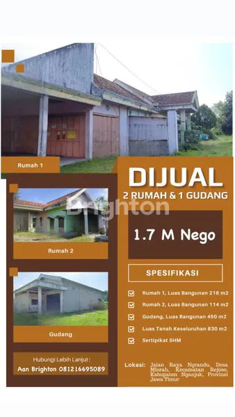 image DIJUAL TANAH + GUDANG + 2 RUMAH DI RAYA NGANJUK (1)