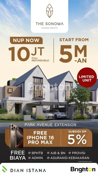 image DIAN ISTANA THE SONOMA CALIFORNIAN STYLE 3 LANTAI ADA ATTIC ROOM, PRIVATE POOL NUP NOW UNIT TERBATAS!! (2)