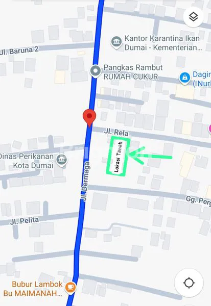 TANAH STRATEGIS JALAN RELA, DUMAI BARAT. LOKASI DEKAT DINAS PERIKANAN & KANTOR KARANTINA IKAN KOTA DUMAI.