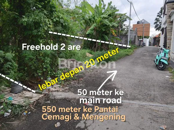 TANAH DIJUAL DI CEMAGI 550 METER KE PANTAI CEMAGI DAN PANTAI MENGENING