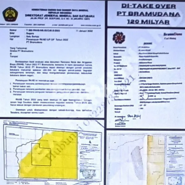 DI TAKE OVER, LAHAN TAMBANG, BATU BARA, ( PT BRAMU DANA )