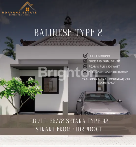 image  RUMAH HANYA 400 JUTA, DP CUKUP 10% DI UDAYANA ESTATE TABANAN (1)