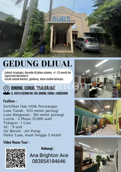 JUAL CEPAT GEDUNG KANTOR DI DAERAH CURUG TANGERANG