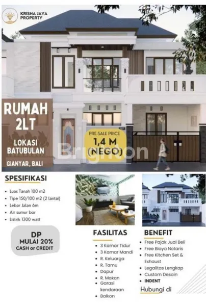 image RUMAH MODERN 2 LANTAI SIAP HUNI DI KAWASAN BERKEMBANG BATUBULAN – COCOK UNTUK HUNIAN & INVESTASI (1)
