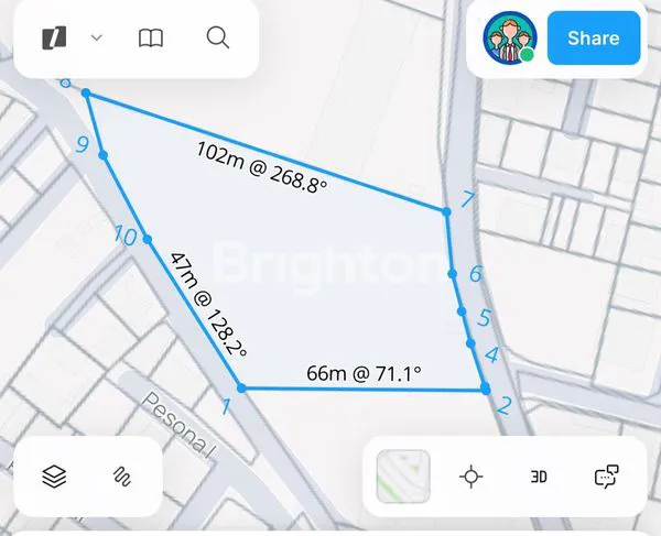 image TANAH PINGGIR JALAN 50 ARE PREMIUM AREA SESETAN  (5)