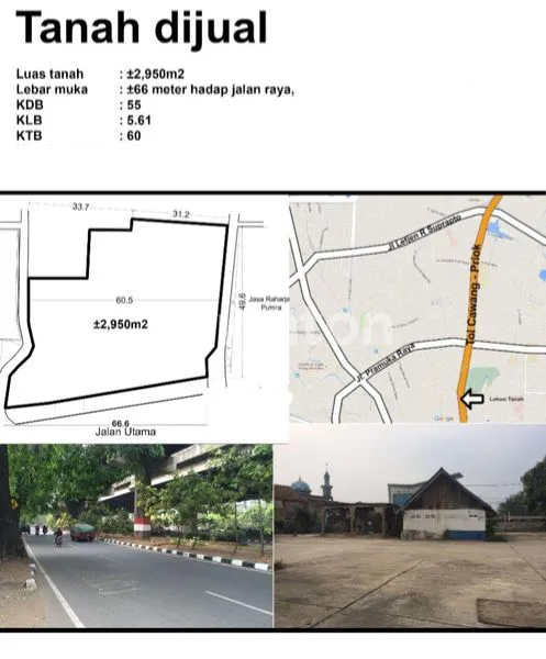 DIJUAL TANAH STRATEGIS DI MATRAMAN – JAKARTA TIMUR