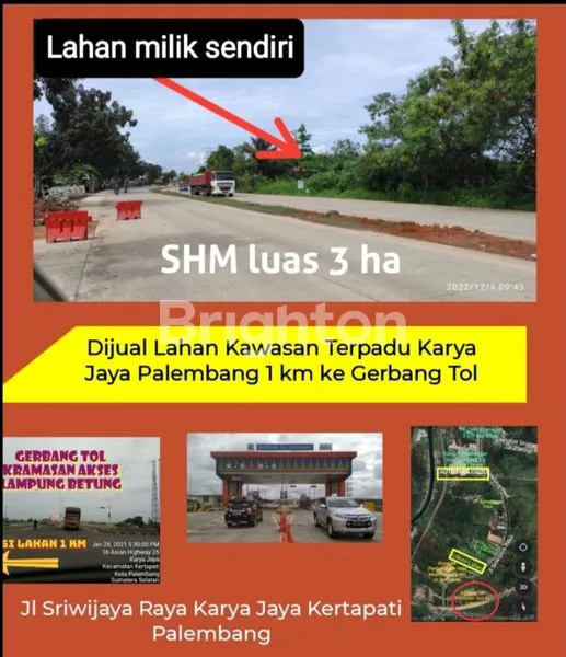 image TANAH PREMIUM 3.1 HA DEKAT GERBANG TOL KRAMASAN, PALEMBANG (1)