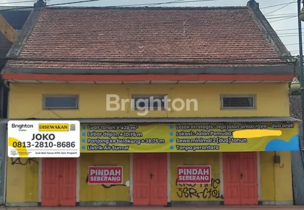 RUKO STRATEGIS PINGGIR JALAN RAYA UTAMA MUNTILAN