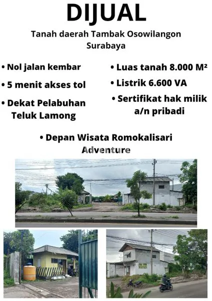 image DIJUAL LAHAN TANAH DI 0 JALAN RAYA OSOWILANGON DEKAT TOL ROMOKALISARI (1)