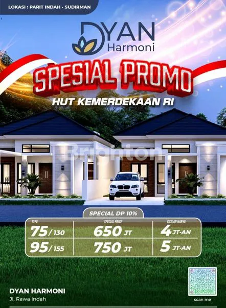 RUMAH MEWAH 3KT DI RAWA INDAH - DP 10% FREE BPHTB & AJB