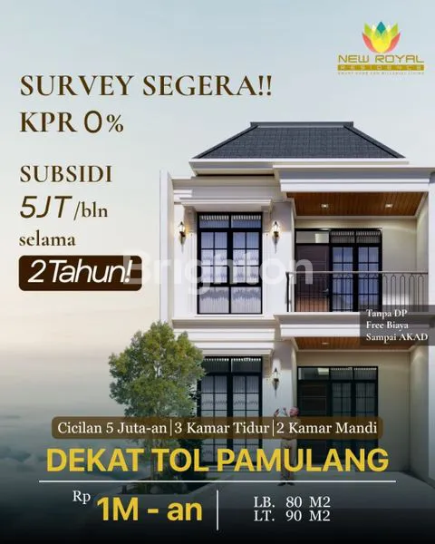 RUMAH 2 LANTAI AMERICAN CLASSIC DI NEW ROYAL RESIDENCE DEKAT TOL PAMULANG 2 CIPUTAT