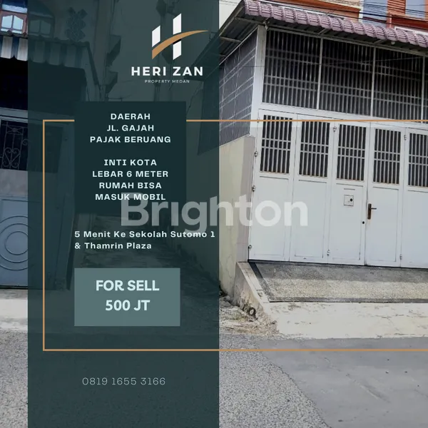 image RUMAH INTI KOTA. DAERAH JL. GAJAH & PASAR BERUANG. LEBAR 6 METER. 5 MENIT KE SEKOLAH SUTOMO 1 & THAMRIN PLAZA (1)