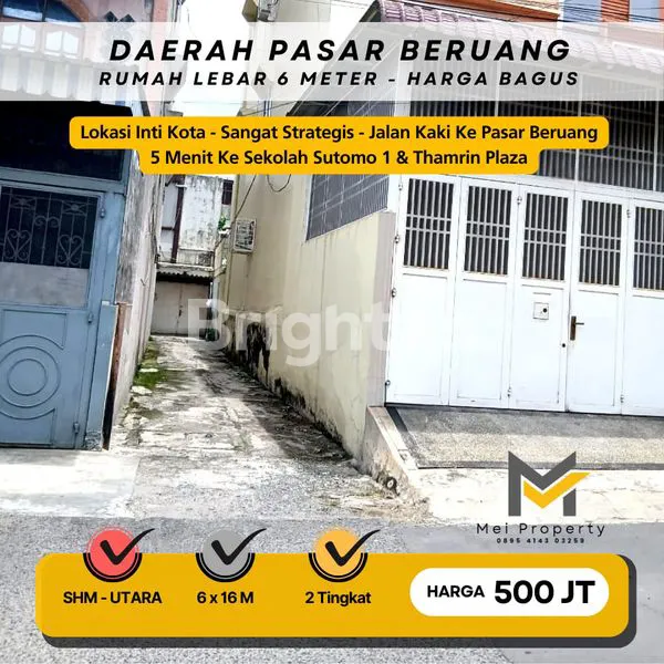 image DIJUAL RUMAH LEBAR 6 METER DAERAH JL.GAJAH-PASAR BERUANG - INTIKOTA SIAP HUNI  (1)