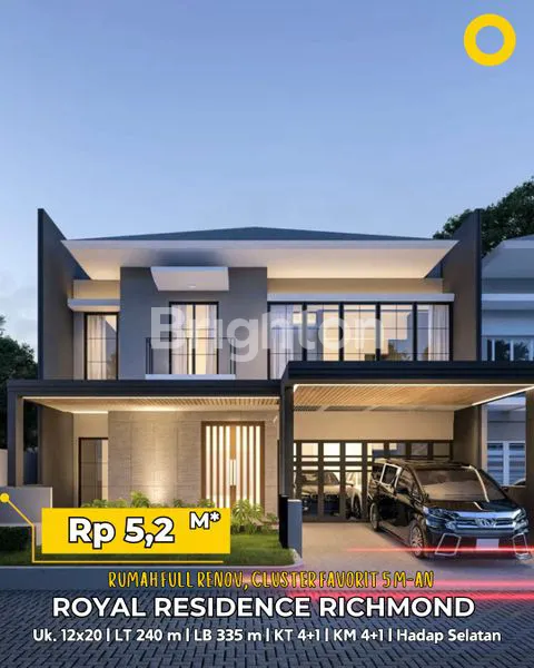 image RUMAH FULL RENOV, CLUSTER FAVORIT 5 M-AN. RICHMOND ROYAL RESIDENCE WIYUNG SURABAYA BARAT DEKAT PAKUWON MALL, PAKUWON INDAH, CITRALAND. (1)