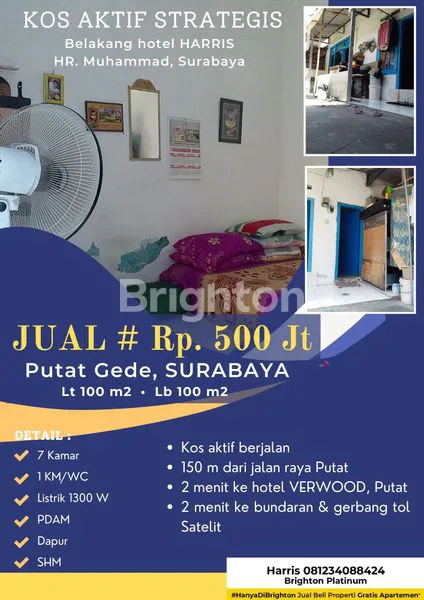 KOS AKTIF STRATEGIS 1 LT PUTAT GEDE SURABAYA