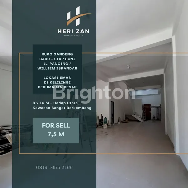 image LOKASI EMAS !! RUKO GANDENG JL. PANCING / WILLIEM ISKANDAR. KONDISI BARU, SIAP HUNI.  (1)