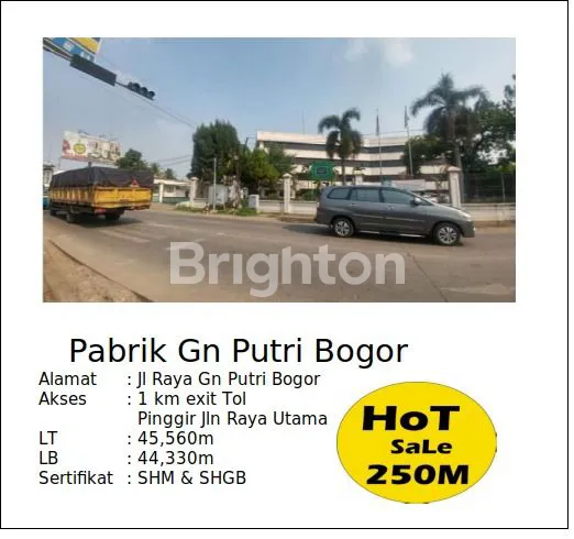 EX PABRIK DIJUAL DI GUNUNG PUTRI BOGOR