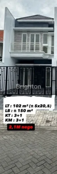 image RUMAH BARU GRESS 2 LANTAI MODERN MINIMALIS DEKAT PETRA, JEMURSARI (1)