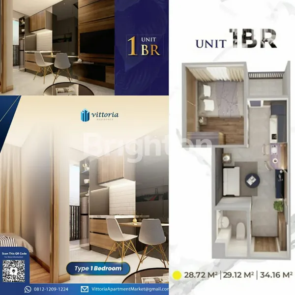 image APARTEMEN VITTORIA RESIDENCE 1BR FULLY FURNISHED DAAN MOGOT, RAWA BUAYA, JAKARTA BARAT (3)