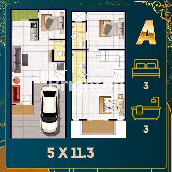 image NEW GRESS HOUSE 2 LANTAI RUMAH BARU RUNGKUT AMERICAN STYLE FURNISH DEKAT RAYA MERR KAMPUS UPN VETERAN ROW JALAN LEBAR (2)