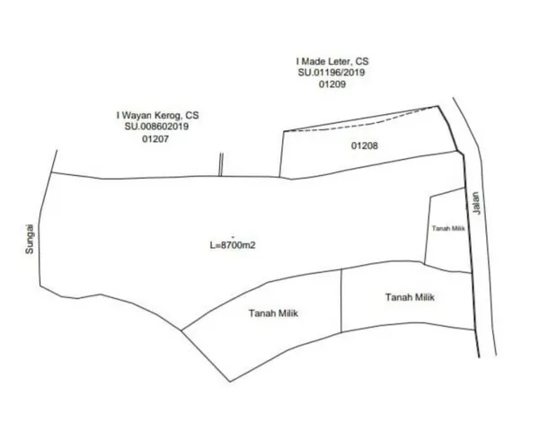 image TANAH 87 ARE DI BATURITI, BONUS SUNGAI, VIEW SAWAH, 15 MENIT KE JATILUWIH (6)