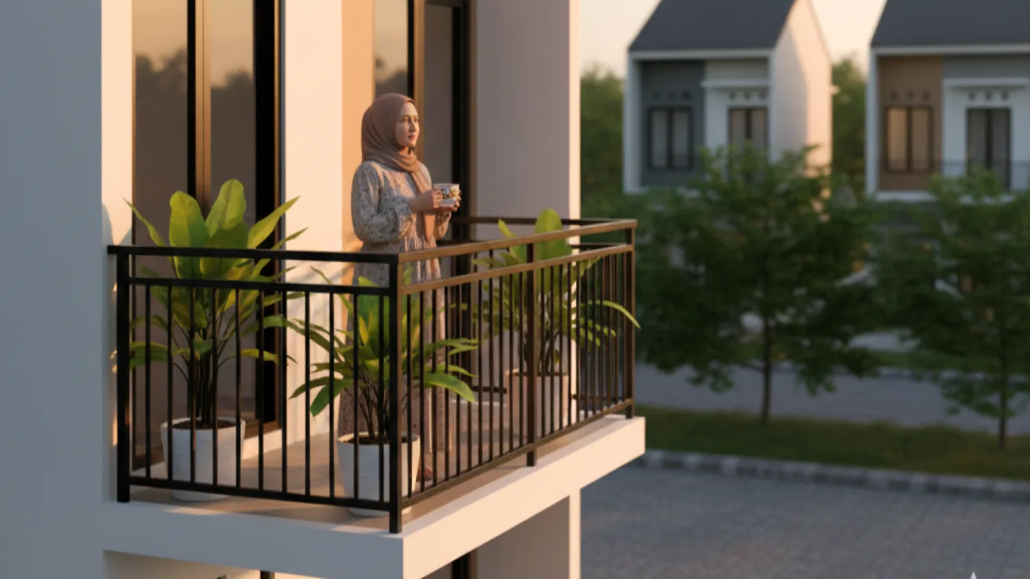 model rumah 2 lantai sederhana desain biaya 9 balkon mungil