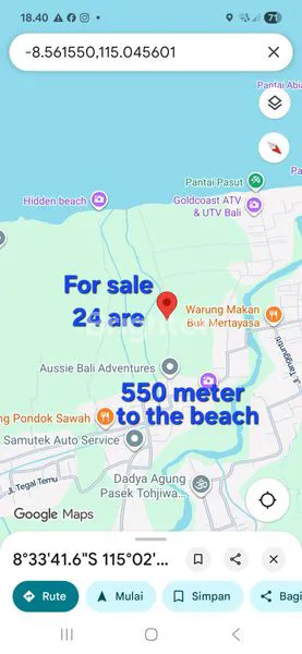 image TANAH DIJUAL FREEHOLD 550 METER DARI PANTAI PASUT DI BALI (5)