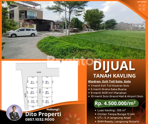 image JUAL TANAH KAVLING STRATEGIS PREMIUM, BERLOKASI TERDEKAT KE GERBANG EXIT TOLL SOLO, DI TENGAH KOTA SOLO (1)