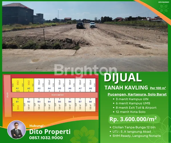 image JUAL TANAH KAVLING STRATEGIS KAMPUS PREMIUM, BERLOKASI DI PUCANGAN, KARTASURA, SOLO BARAT (1)