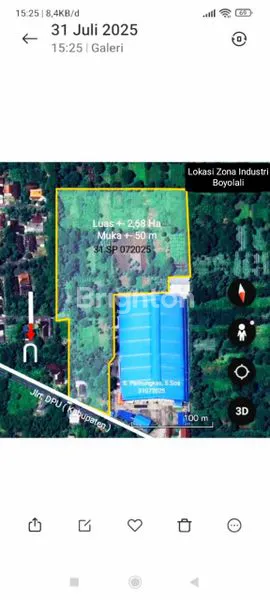 TANAH ZONA MERAH / INDUSTRI 2,8 HA DI BOYOLALL
