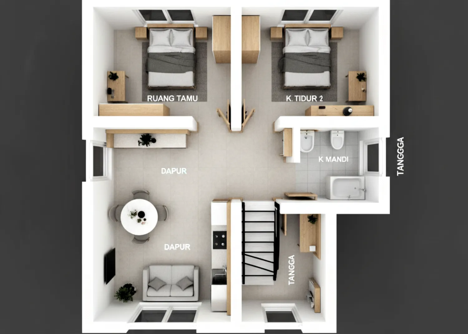 panduan rumah minimalis type 21 dua lantai 4 inspirasi desain