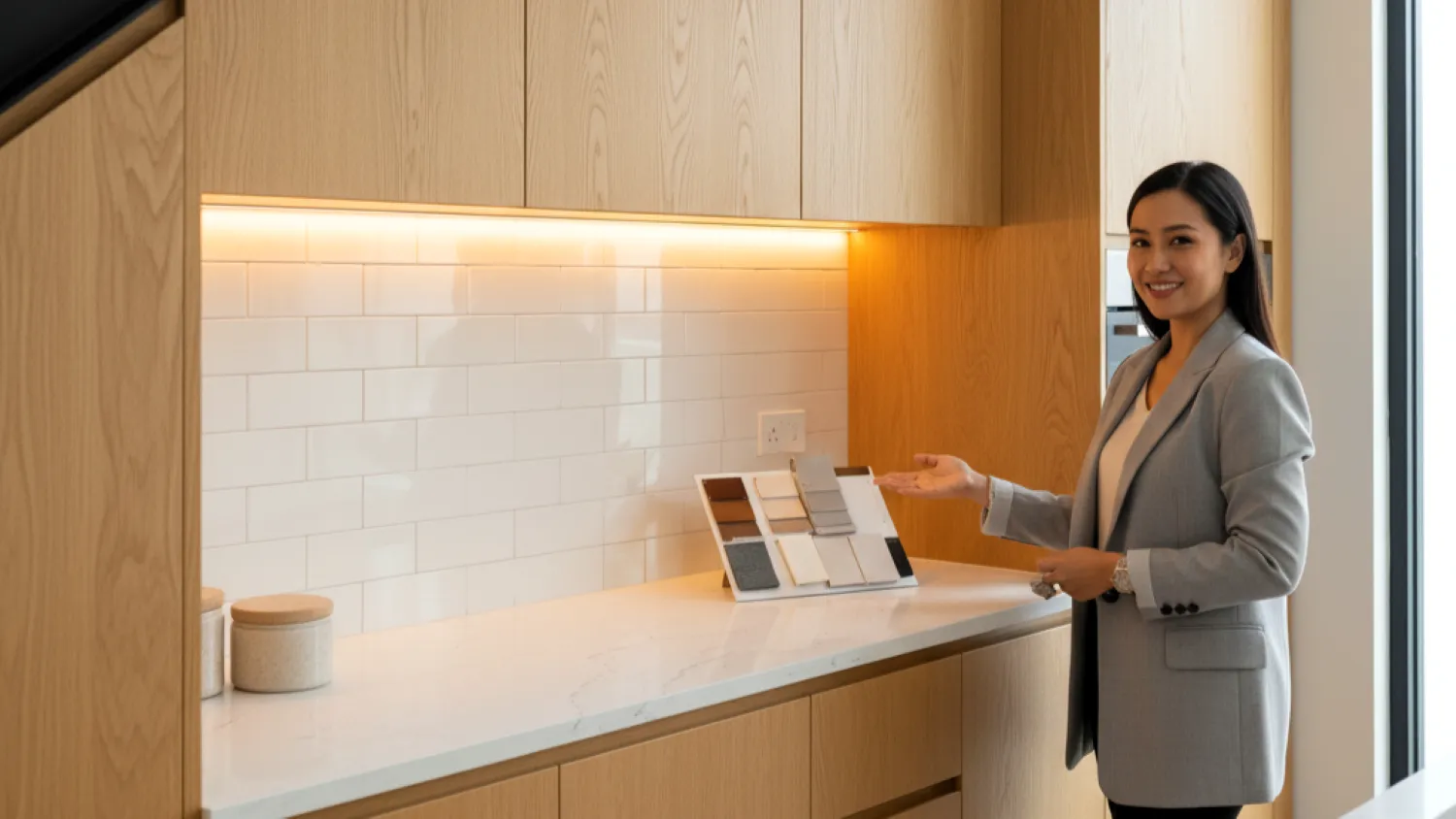 desain dapur dibawah tangga fungsional 9 pemilihan material