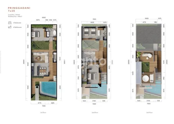 image LIMITED EXCLUSIVE VILLA COMPLEX - A ONCE IN A LIFETIME INVESTMENT OPPORTUNITY IN SEMINYAK BALI - 3 STOREY 3 BR - PRINGGADANI TYPE (8)