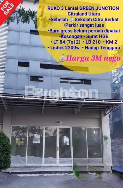 RUKO 3 LANTAI GREEN JUNCTION CITRALAND UTARA