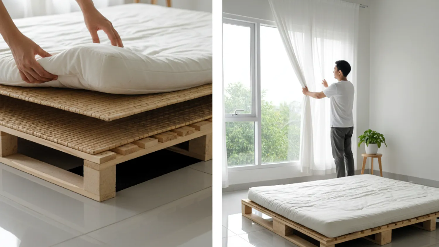 model kamar kasur lantai desain minimalis 3 protokol kebersihan9