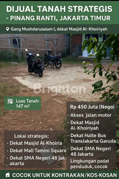 image TANAH STRATEGIS DEKAT LRT TAMAN MINI 147M² (1)