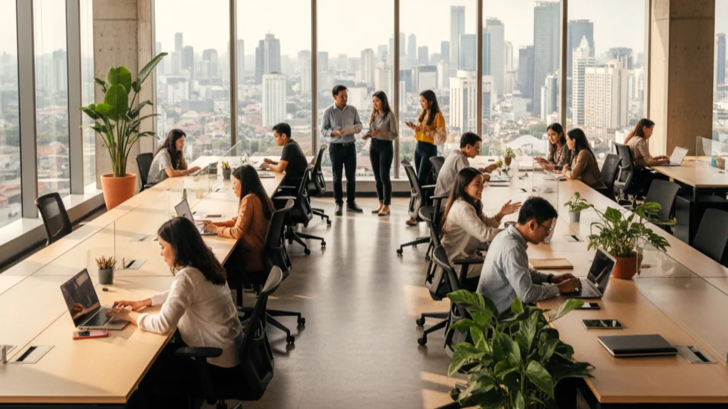 panduan desain tata ruang kantor modern 8 kantor konsep terbuka