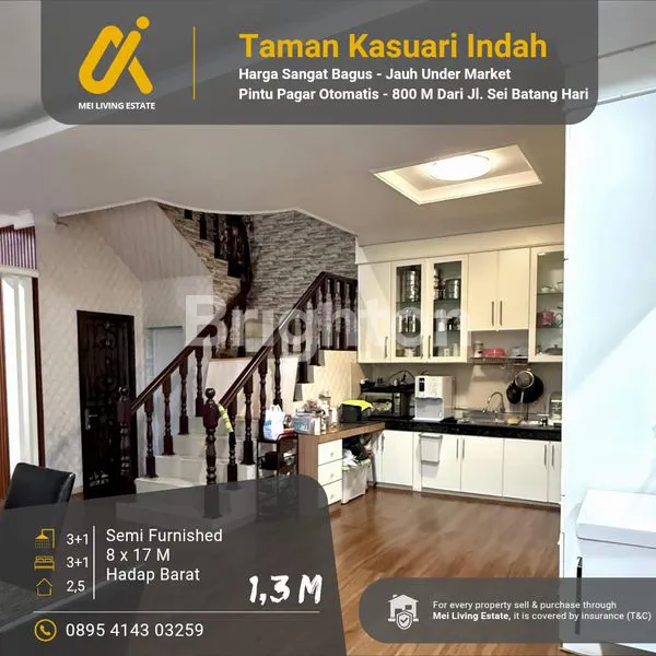 image HOT LISTING! HARGA UNDER MARKET RUMAH LEBAR 8 METER KOMPLEK TAMAN KASUARI INDAH SUNGGAL- SEMI FURNISHED  (1)