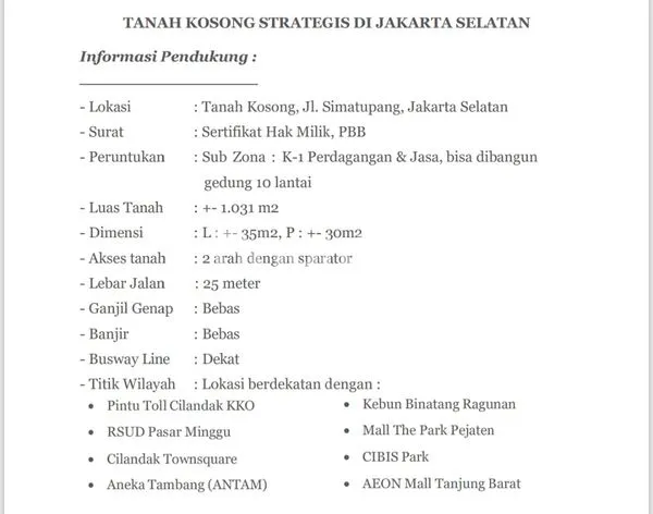 image 1.031 M2 TANAH JLN. SIMATUPANG JAKARTA SELATAN (6)
