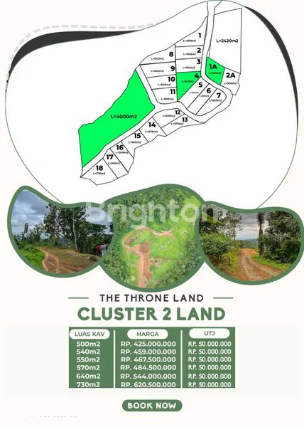 image CLUSTER 2\\NKEBUN DURIAN MUSANG \\NKING DAN ALPUKAT HAAS\\NTERDIRI DARI 20 KAVLING: \\N- PERKAPLING LUAS TANAH START 500 M2\\N- HARGA START FROM 425 JUTA \\N- FREE BIBIT DURIAN MUSANGKING DAN ALPUKAT 4-5 \\NPOHON\\N- FREE PERAWATAN 4 TAHUN UNTUK DURIAN\\N (5)